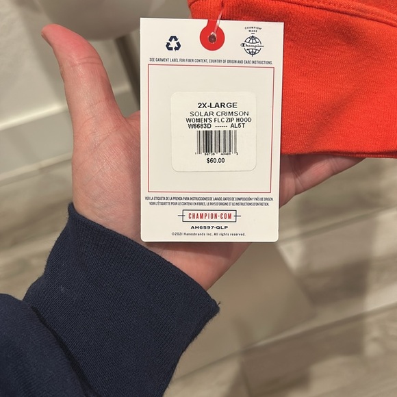 CHAMPION VINTAGE WAVE WASH ZIP-UP HOODIE IN WASHED RED Size 2XL - Picture 3 of 6